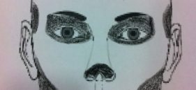 Cara pintada de calavera para halloween