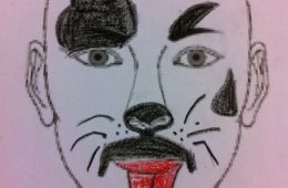 Cara pintada de perro dálmata