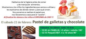 Cocinar con niños un pastel de galletas y chocolate con Chafalladas