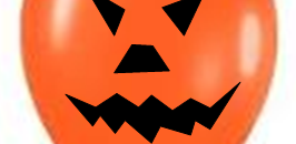 Adornos de calabaza y fantasma con globos para halloween