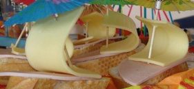 Presentaciones originales de comida para niños: «Barcos de jamón y queso»